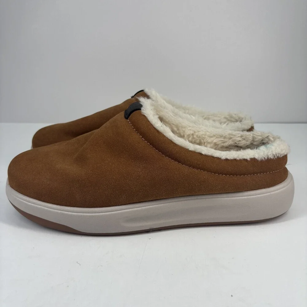 RedHead Men's US 11M Chestnut Suede Faux Fur Slip-On Sherpa Winter Clogs Slipper